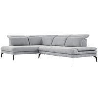 ECKSOFA  in Webstoff Hellgrau  197/293 cm  - Hellgrau/Schwarz, Design, Textil/Metall (197/293cm) - Stylife