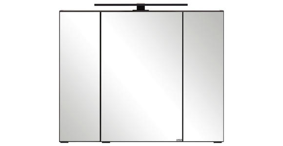 SPIEGELSCHRANK 80/64/20 cm  - Schwarz/Graphitfarben, KONVENTIONELL, Glas/Holzwerkstoff (80/64/20cm) - Xora