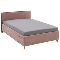 POLSTERBETT 120/200 cm  in Rosa  - Eichefarben/Birkefarben, Konventionell, Holz/Textil (120/200cm) - home24