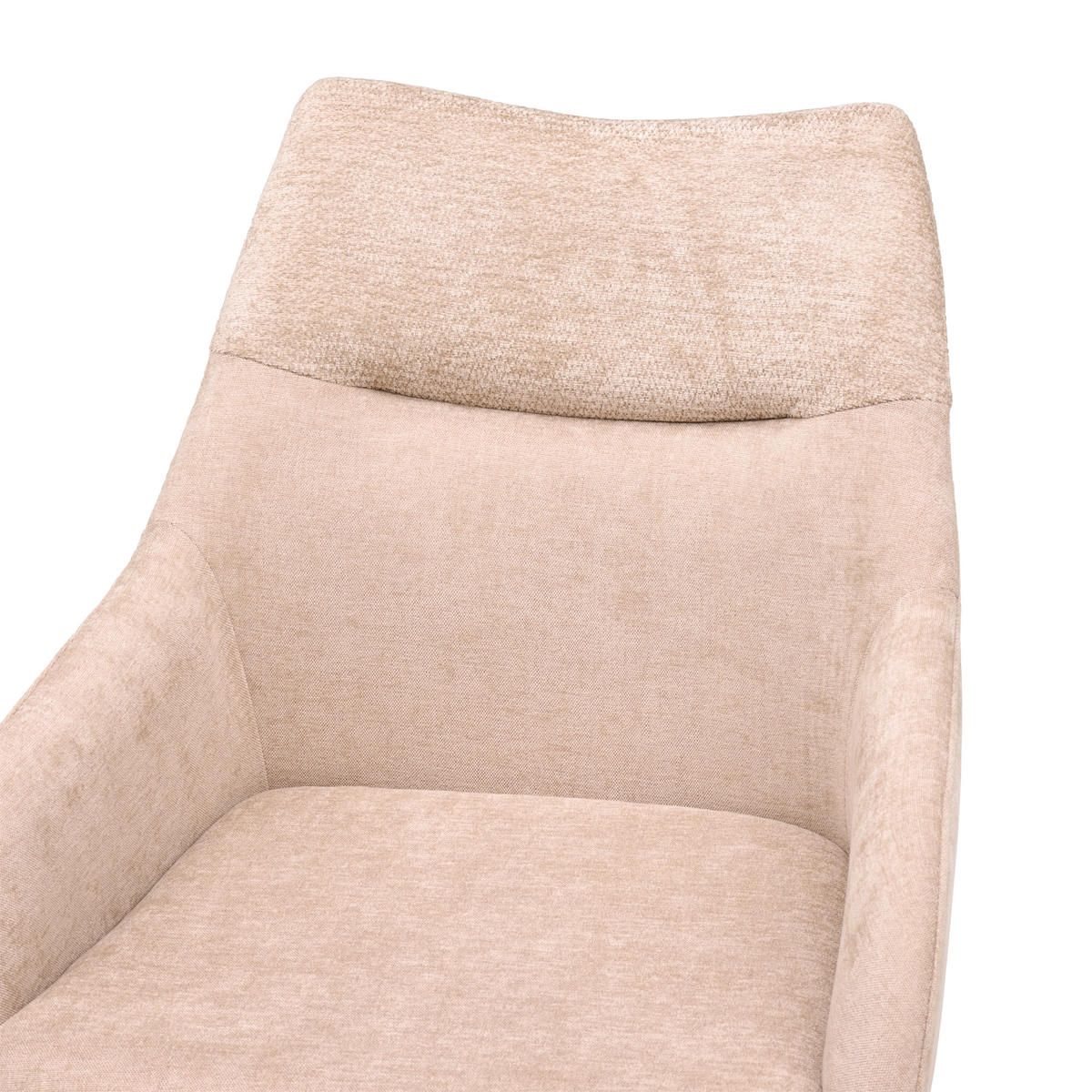 ARMLEHNSTUHL   Chenille  - Beige/Schwarz, Basics, Textil/Metall (60/86/55cm) - Livetastic