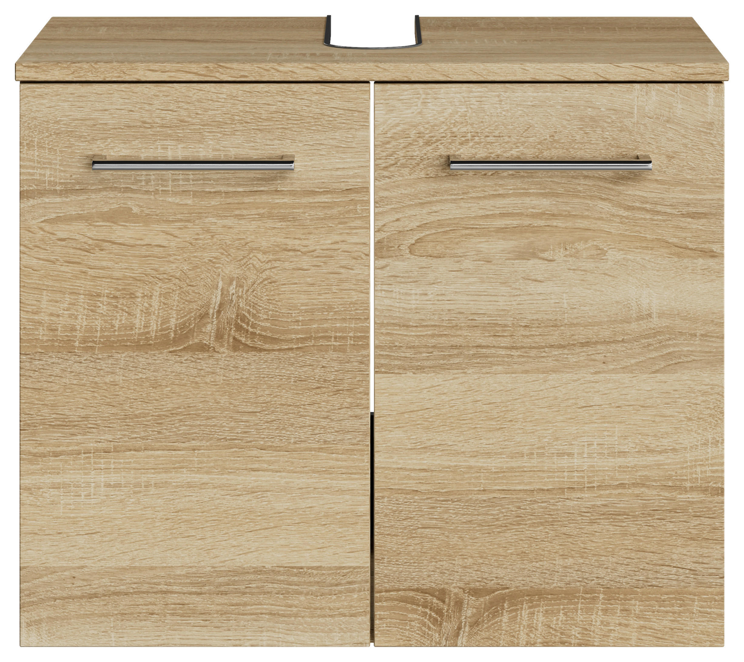 WASCHBECKENUNTERSCHRANK 60/49,8/38,3 cm  - Chromfarben/Eiche Bianco, KONVENTIONELL, Holzwerkstoff/Metall (60/49,8/38,3cm) - Sadena