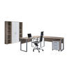 BÜRO erweiterbar, in verschiedenen Holz-Dekoren erhältlich, Schreibtisch seitenverkehrt montierbar, abschließbar Sonoma Eiche, Weiß Hochglanz - Weiß Hochglanz/Sonoma Eiche, MODERN, Holzwerkstoff - MID.YOU