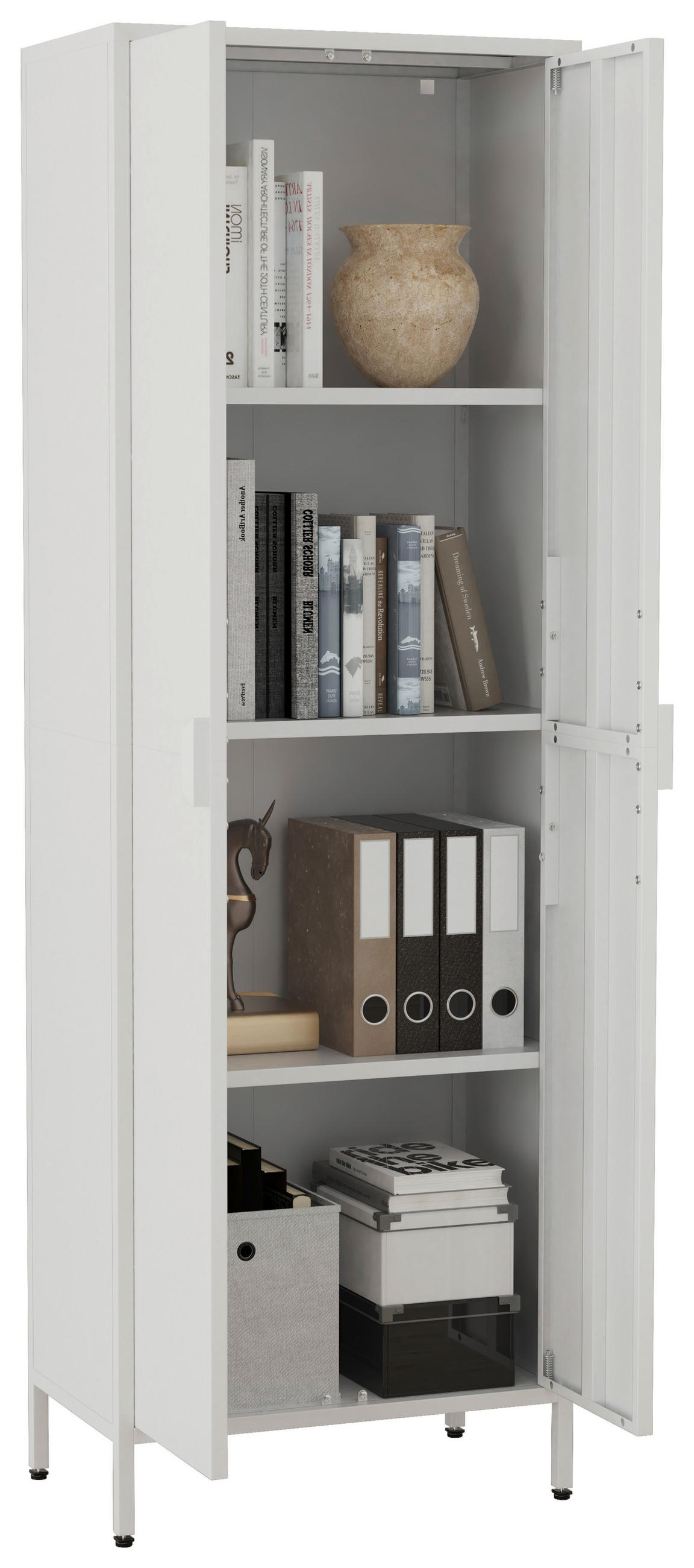 DREHTÜRENSCHRANK in Weiss  - Weiss, Design, Metall (60/180/35cm) - MID.YOU
