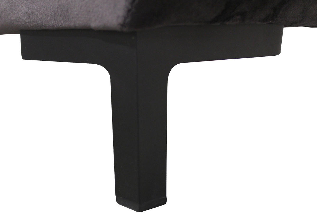 ECKSOFA Grau Velours  - Schwarz/Grau, Design, Textil/Metall (277/187cm) - Livetastic