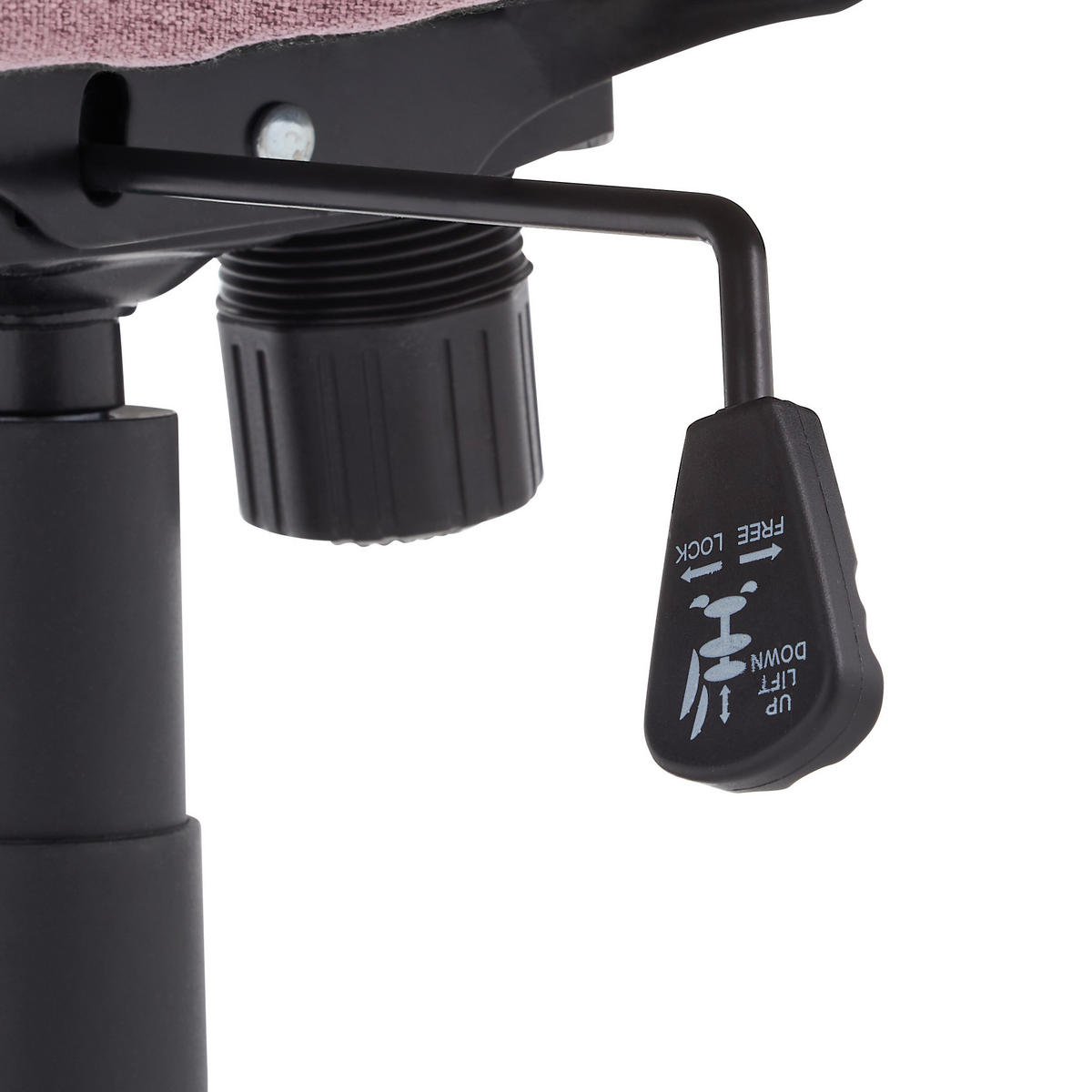 SCAUN ROTATIV  țesătură roz  - roz/negru, Modern, plastic/metal (51/90-98/51cm) - Carryhome