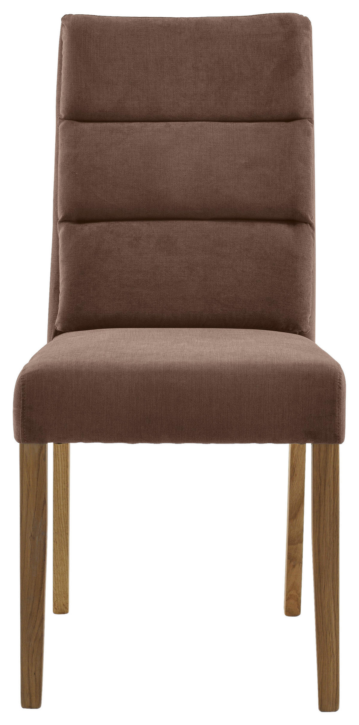 STUHL Webstoff Braun, Eichefarben Eiche massiv  - Eichefarben/Braun, KONVENTIONELL, Holz/Textil (47/95/64cm) - Cantus