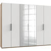 DREHTÜRENSCHRANK  in Eichefarben, Weiß  - Chromfarben/Eichefarben, MODERN, Holzwerkstoff (300/236/58cm) - MID.YOU