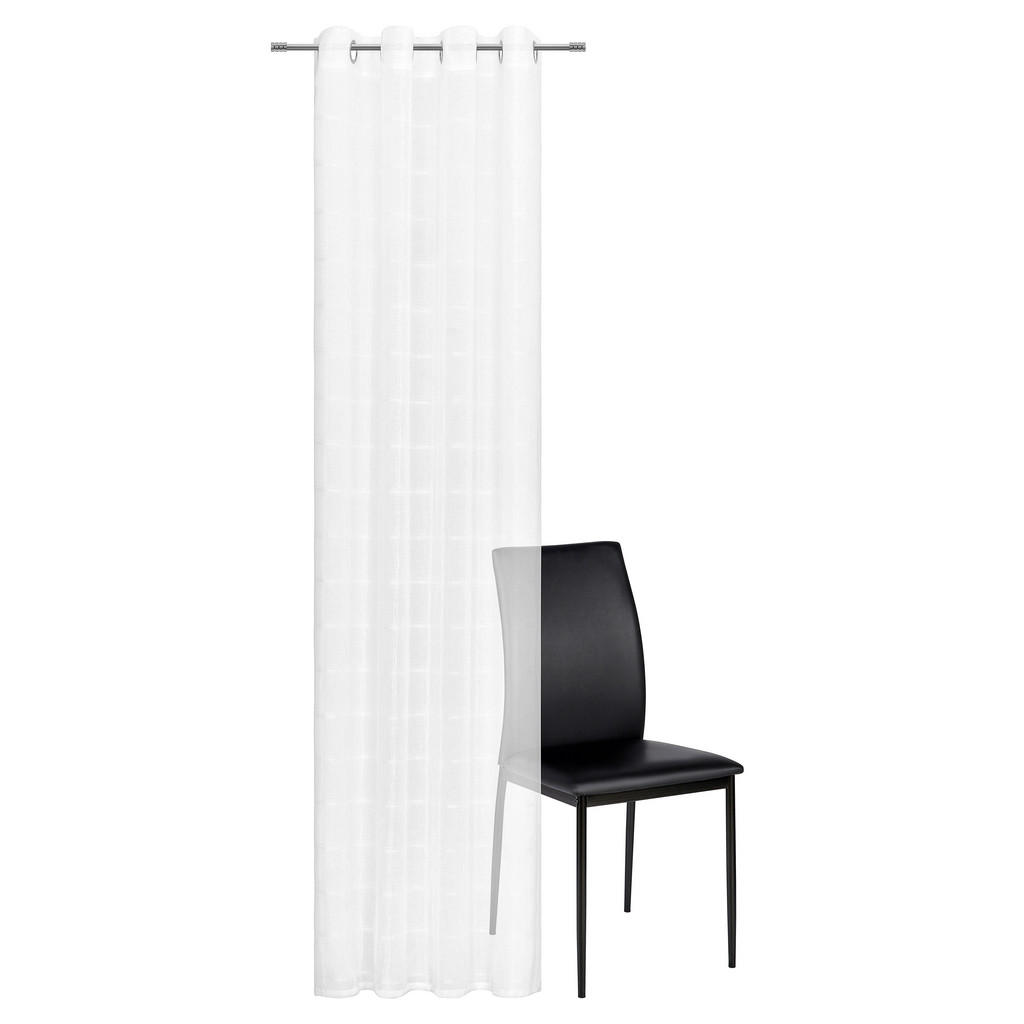 Thumbnail - Esposa Ösenschal Rutig, Weiß, Textil, 135x245 cm, Oeko-Tex® Standard 100, Netzoptik, Wohntextilien, Gardinen & Vorhänge,...
