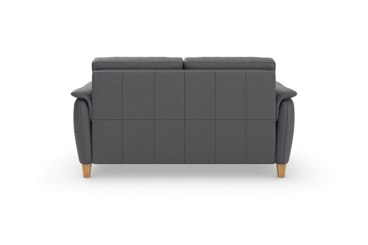 TROJMIESTNA POHOVKA, čierna, pravá koža - čierna/farba duba, Basics, koža/drevo (179/89/89cm) - Sit & More