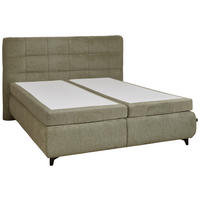 BOXSPRINGBETT 180/200 cm  in Olivgrün  - Schwarz/Olivgrün, KONVENTIONELL, Textil/Metall (180/200cm) - Dieter Knoll