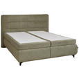 BOXSPRINGBETT 180/200 cm  in Olivgrün  - Schwarz/Olivgrün, KONVENTIONELL, Textil/Metall (180/200cm) - Dieter Knoll