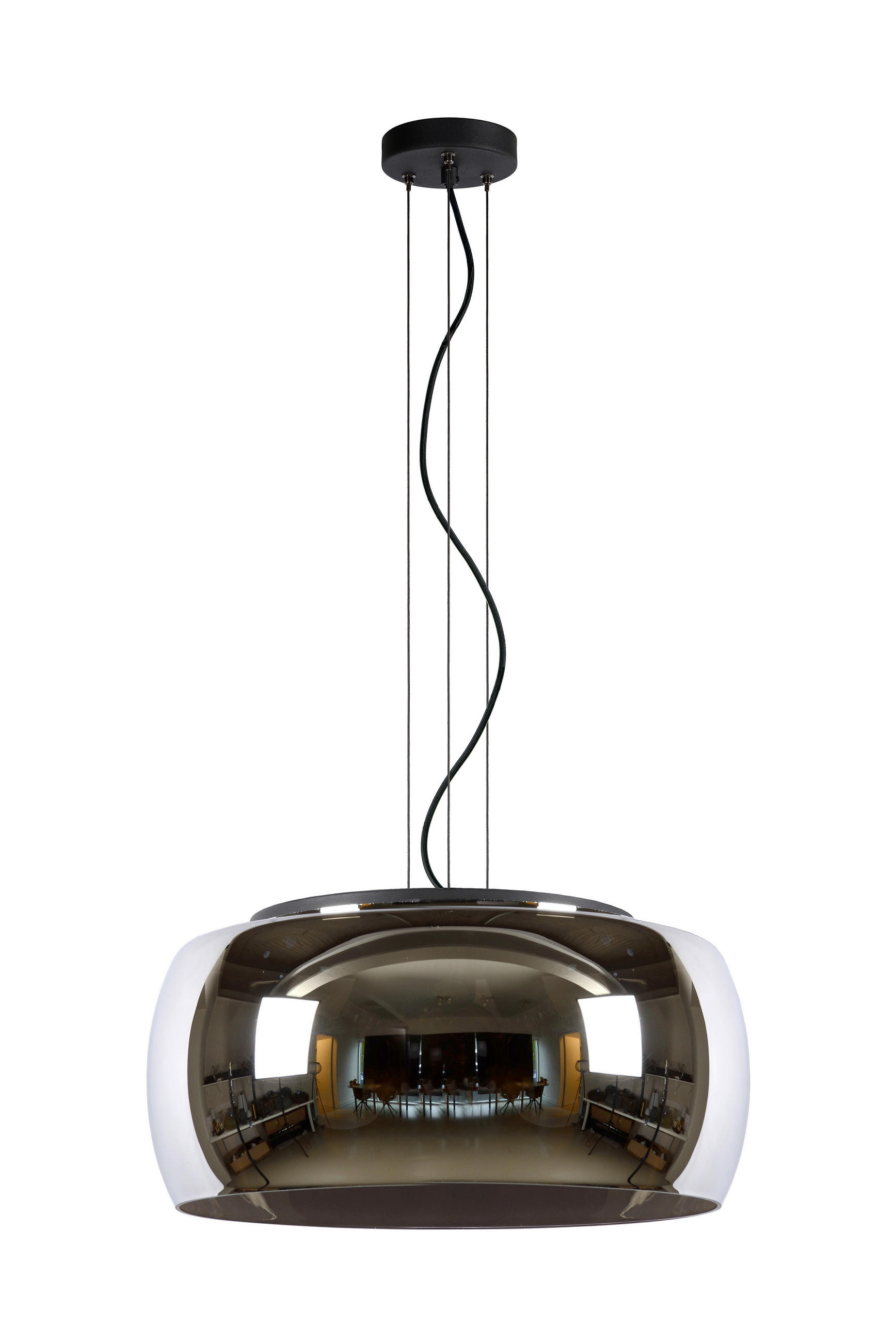 PENDELLEUCHTE OLIVIA 50/50/158 cm   - Schwarz, Trend, Glas (50/50/158cm) - Lucide