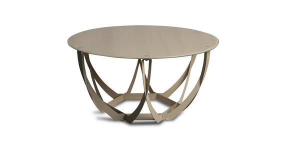 COUCHTISCH in Metall, Glas 80/80/40 cm  - Creme, Basics, Glas/Metall (80/80/40cm) - Xora