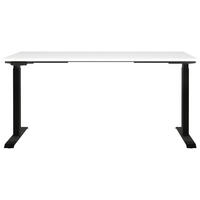SCHREIBTISCH 160/80/72-118 cm  in Schwarz, Weiß  - Schwarz/Weiß, MODERN, Holzwerkstoff/Metall (160/80/72-118cm) - Novel