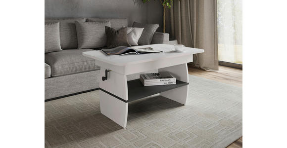 COUCHTISCH 95-125/60/51,5-61,5 cm Weiß  - Weiß, KONVENTIONELL, Holzwerkstoff (95-125/60/51,5-61,5cm) - Xora
