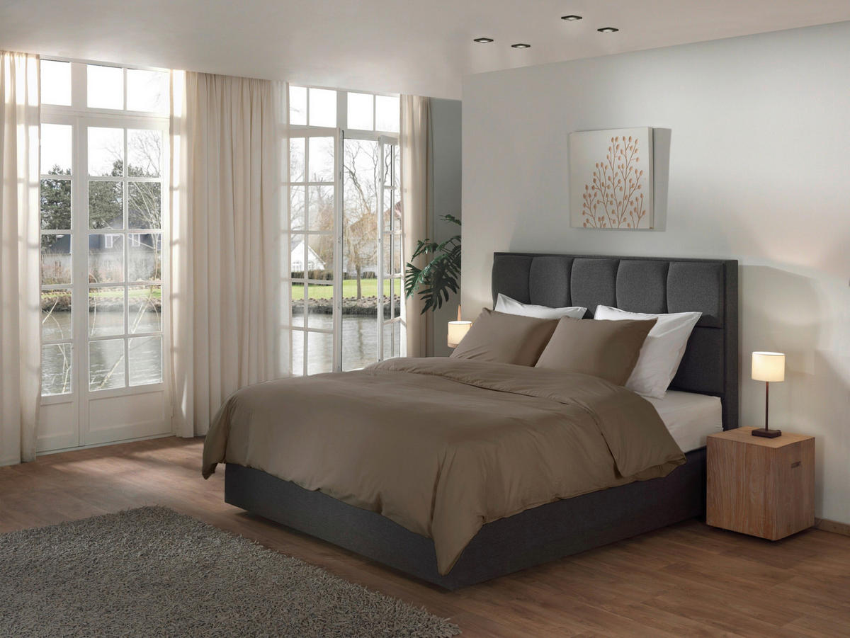 BETTWÄSCHE Suite-Nairobi Renforcé 155/220 cm  - Taupe, Basics, Textil (155/220cm)