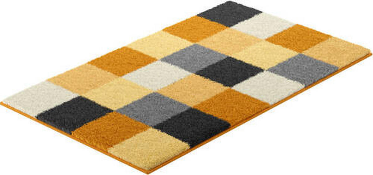 BADTEPPICH Schwarz, Weiß, Gelb 70/120 cm  - Gelb/Schwarz, Basics, Kunststoff/Textil (70/120cm)