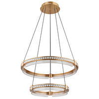 LED FÜGGŐLÁMPA 60/120 cm  - arany/átlátszó, Design, műanyag/fém (60/120cm)