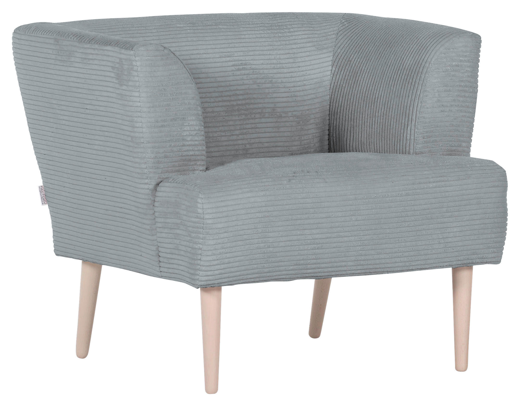 SESSEL Cord Hellgrau    - Buchefarben/Hellgrau, Design, Holz/Textil (85/71/80cm) - Hom`in