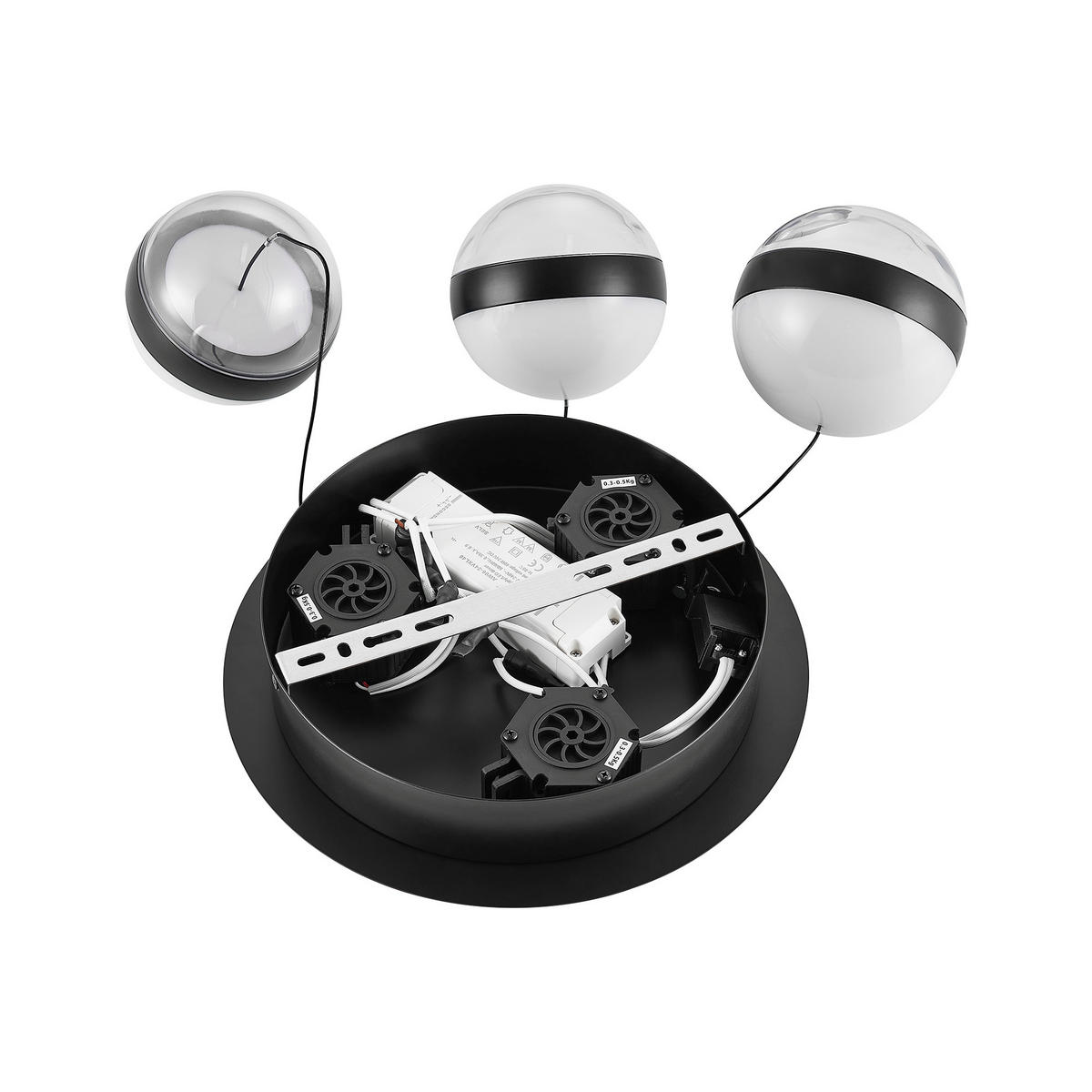 LED-HÄNGELEUCHTE Bedford 30/150 cm   - Klar/Schwarz, Design, Kunststoff/Metall (30/150cm) - Novel