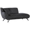 CHAISELONGUE TABALUGA Mikrofaser Anthrazit  - Anthrazit/Schwarz, Design, Textil/Metall (190/90/95cm) - Carryhome