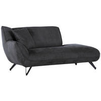 CHAISELONGUE TABALUGA Mikrofaser Anthrazit  - Anthrazit/Schwarz, Design, Textil/Metall (190/90/95cm) - Carryhome