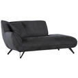 CHAISELONGUE in Mikrofaser Anthrazit  - Anthrazit/Schwarz, Design, Textil/Metall (190/90/95cm) - Carryhome