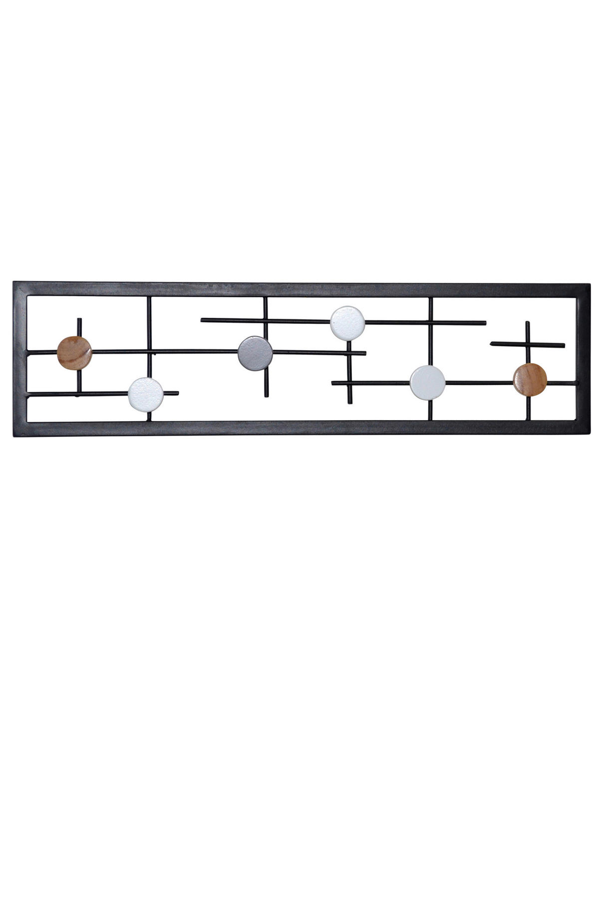 WANDGARDEROBE  in teilmassiv Multicolor, Schwarz  - Multicolor/Schwarz, Design, Holzwerkstoff/Metall (6/60/16cm) - MID.YOU