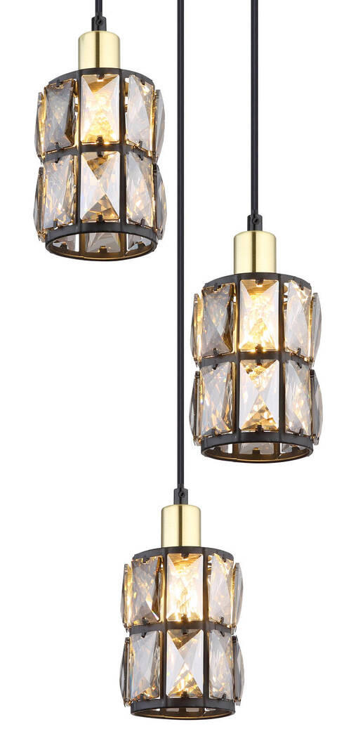 LAMPĂ SUSPENDATĂ 25/120 cm  - negru, Design, sticlă/metal (25/120cm) - Globo