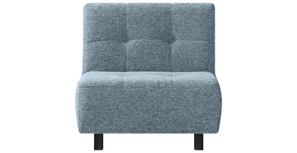 SCHLAFSESSEL Juice Flachgewebe Hellblau Fußauswahl, Stoffauswahl, Liegefunktion  inkl.  - Schwarz/Hellblau, Design, Textil/Metall (85/92/102cm) - Novel