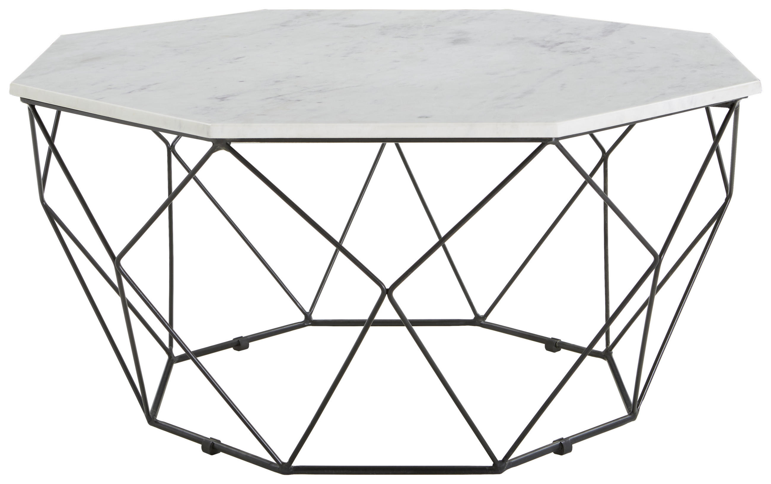Novel KONFERENČNÍ STOLEK, černá, bílá, kov, kámen, 84/84/43 cm