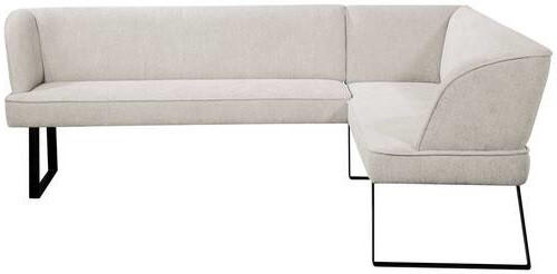 ECKBANK 233/189 cm Webstoff Schwarz, Hellgrau - Hellgrau/Schwarz, Design, Textil/Metall (233/189cm) - Novel
