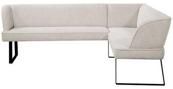 ECKBANK 233/189 cm Webstoff Schwarz, Hellgrau - Hellgrau/Schwarz, Design, Textil/Metall (233/189cm) - Novel