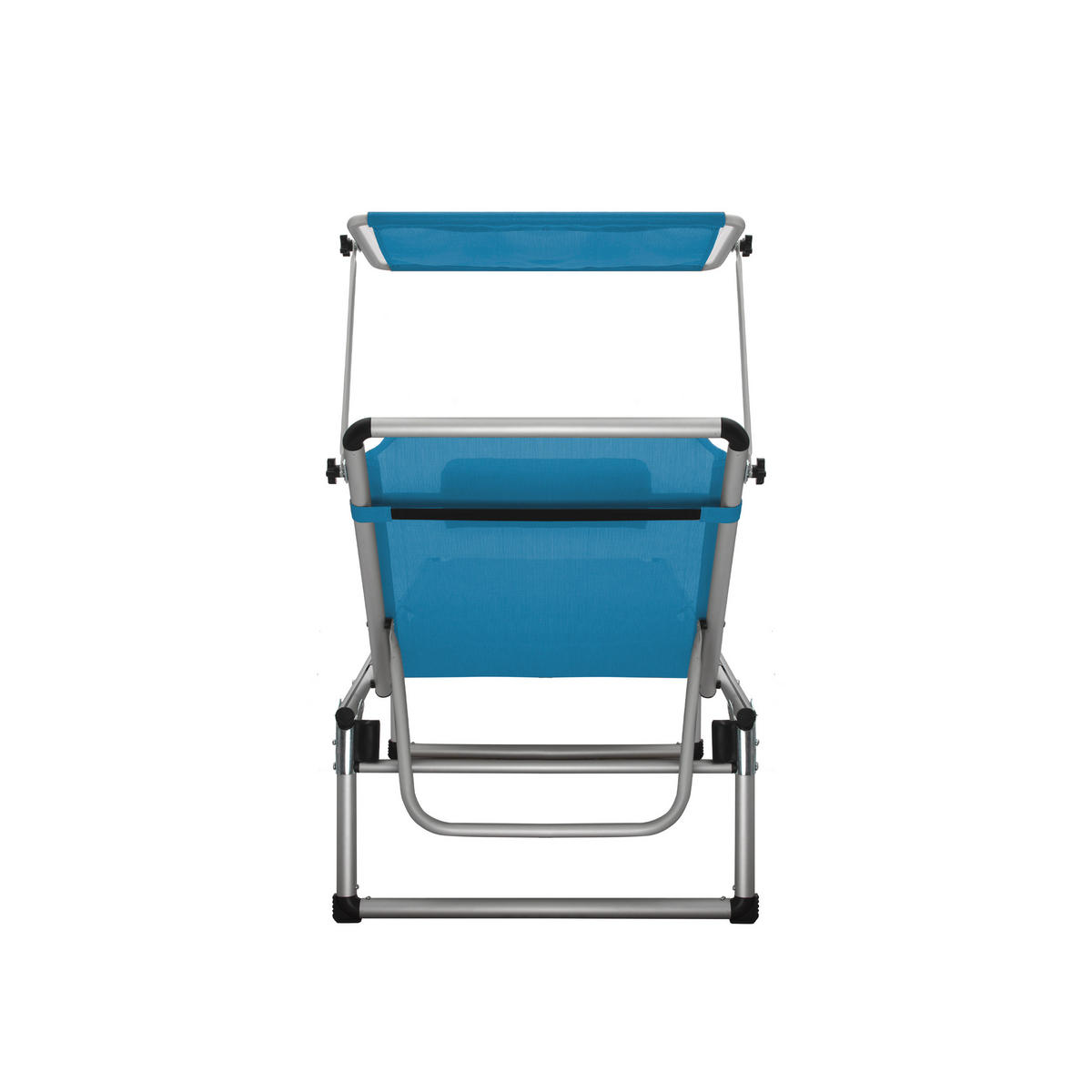 GARTENLIEGE 61/74/190 cm  - Silberfarben/Hellblau, Basics, Textil/Metall (61/74/190cm) - Modante