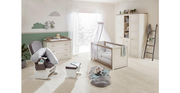 GITTERBETT CAMRON 145/76,50/80 cm  - Weiß/Grau, Natur, Holz/Holzwerkstoff (145/76,50/80cm) - My Baby Lou