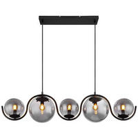 HÄNGELEUCHTE 100/20/120 cm    - Schwarz, Basics, Glas/Metall (100/20/120cm) - Globo