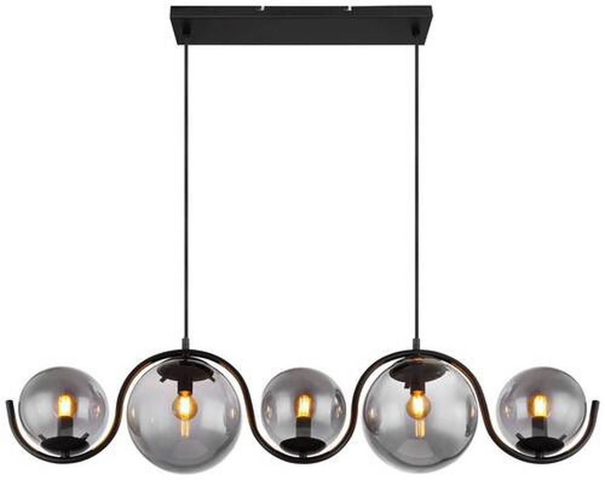 HÄNGELEUCHTE 100/20/120 cm    - Schwarz, Basics, Glas/Metall (100/20/120cm) - Globo