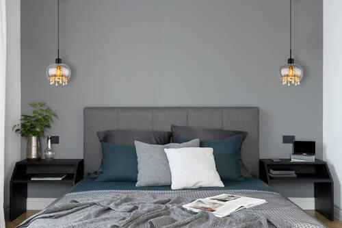 HÄNGLAMPA 21/120 cm  - klar/grå, Trend, metall/glas (21/120cm) - Globo