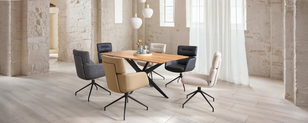 ESSTISCH Holz, Metall 180/95/76 cm  - Wildeiche/Schwarz, Design, Holz/Metall (180/95/76cm) - Dieter Knoll