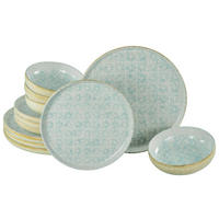 TAFELSERVICE Uno Emiliana 12-teilig  - Creme/Hellblau, Basics, Keramik - Creatable