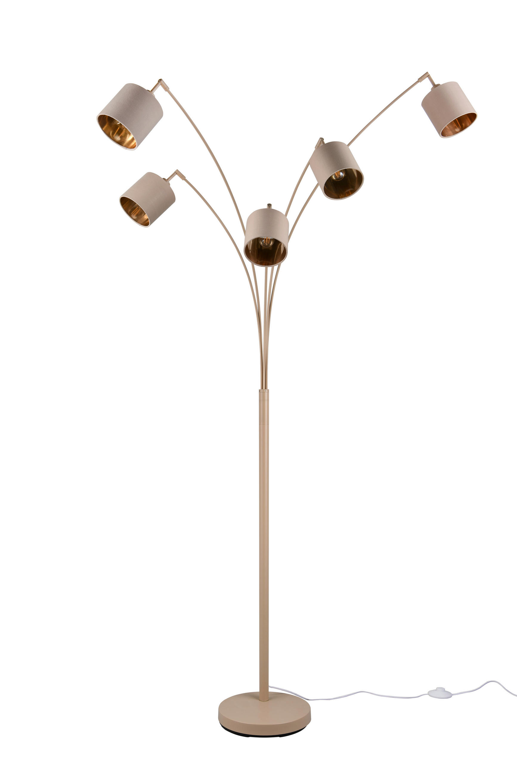 BOGENLEUCHTE Tommy 71.5/200 cm  - Beige/Goldfarben, LIFESTYLE, Textil/Metall (71.5/200cm)