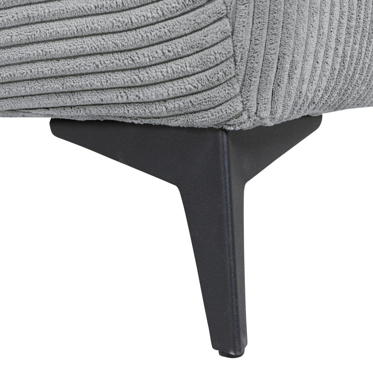 ECKSOFA in Cord Hellgrau  - Hellgrau/Schwarz, Konventionell, Textil/Metall (176/311cm) - Carryhome