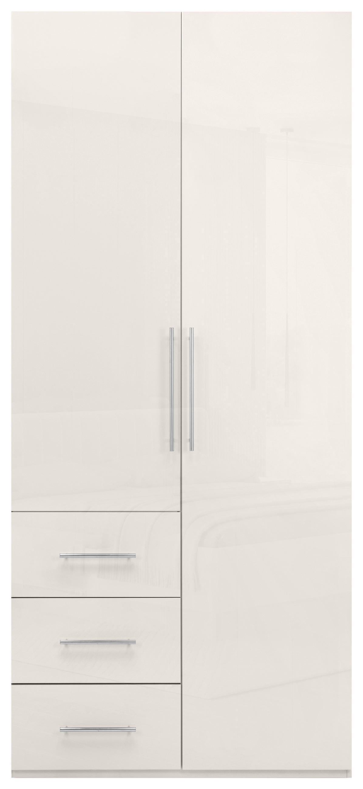 KLEIDERSCHRANK 98/219/59 cm,  in Kaschmir, 2-türig  - Kaschmir/Alufarben, KONVENTIONELL, Holzwerkstoff/Metall (98/219/59cm) - Carryhome
