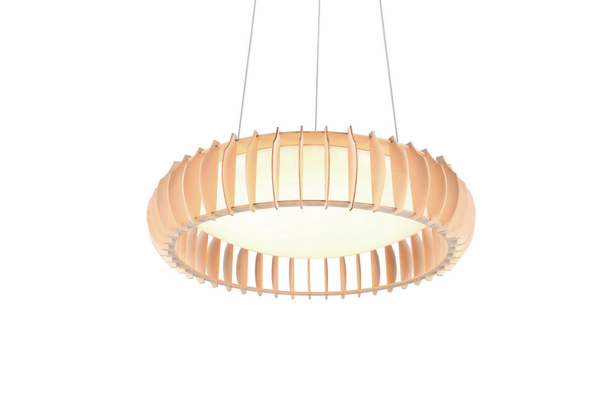 LED-PENDELLEUCHTE 60/150 cm    - Weiss/Naturfarben, Natur, Holz/Kunststoff (60/150cm)
