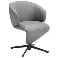 ARMLEHNSTUHL  in Eisen Echtleder pigmentiert  - Anthrazit/Schwarz, Design, Leder/Metall (62/82/62cm) - Moderano