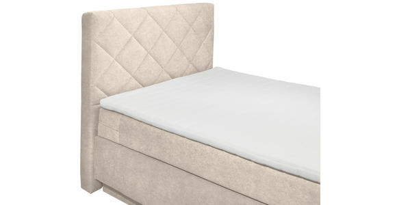 BOXSPRINGBETT 140/200 cm  in Creme  - Creme/Schwarz, KONVENTIONELL, Kunststoff/Textil (140/200cm) - Xora