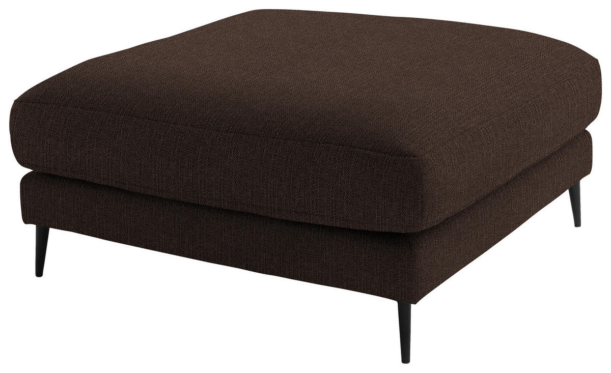 ECKSOFA in Flachgewebe Dunkelbraun  - Dunkelbraun/Schwarz, Design, Textil/Metall (177/253cm) - Dieter Knoll