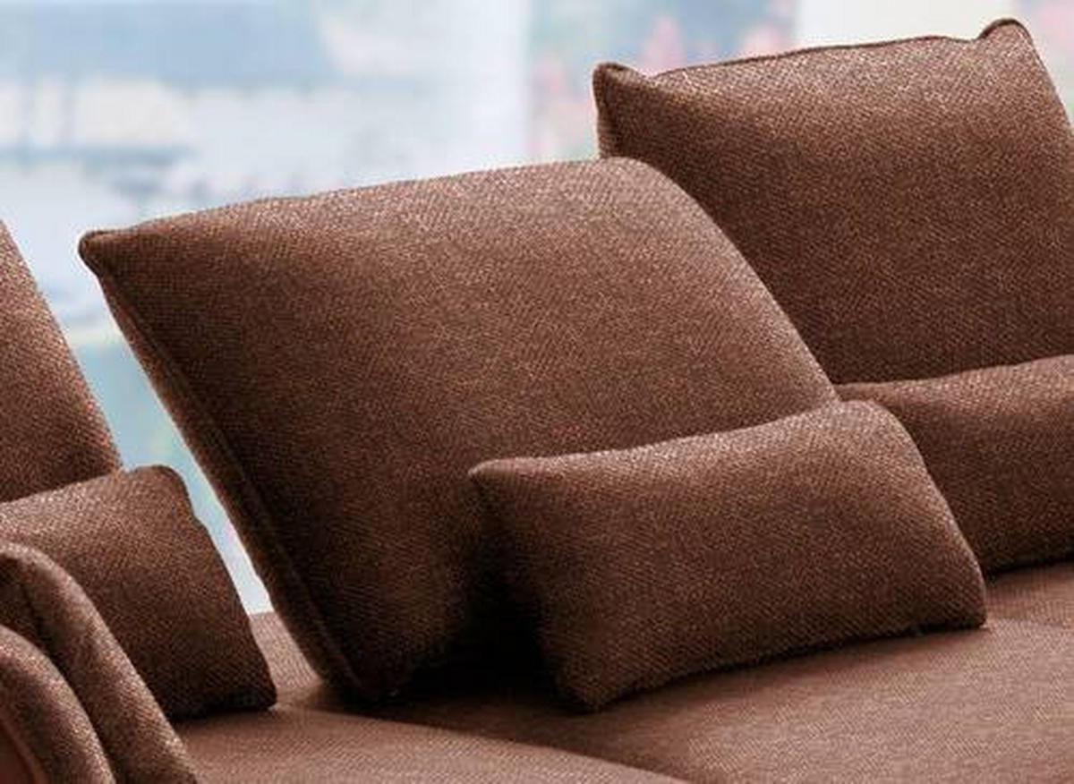 ECKSOFA in Flachgewebe Kupferfarben  - Schwarz/Kupferfarben, Design, Textil/Metall (301/191cm) - Moderano