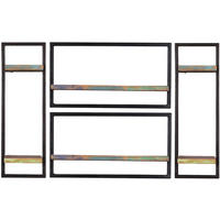 WANDREGALSET 125/75/25 cm  - Multicolor/Schwarz, Design, Holz/Metall (125/75/25cm) - MID.YOU