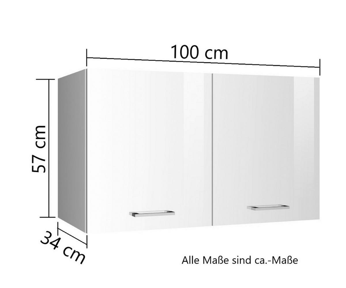 KÜCHENOBERSCHRANK 100/57/34 cm  in Graphitfarben  - Silberfarben/Graphitfarben, MODERN, Holzwerkstoff/Metall (100/57/34cm) - Held